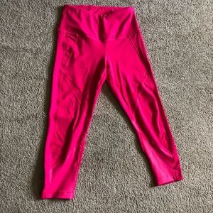 Pink Cropped Mesh Leggings